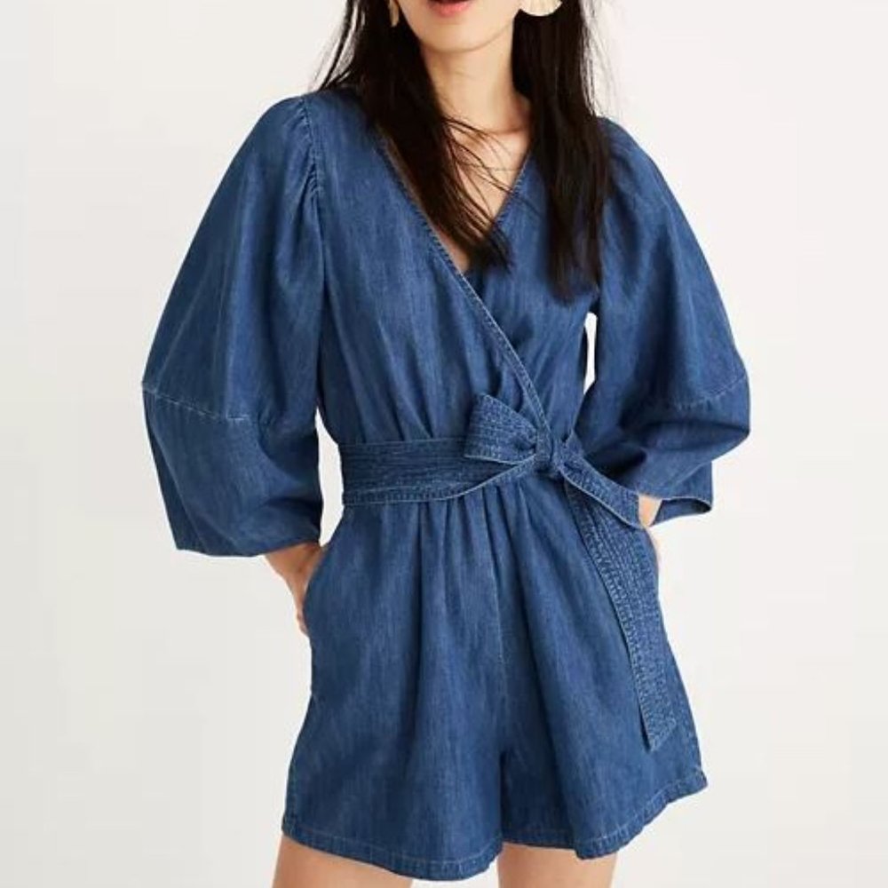 Apiece Apart Mariol Denim Romper